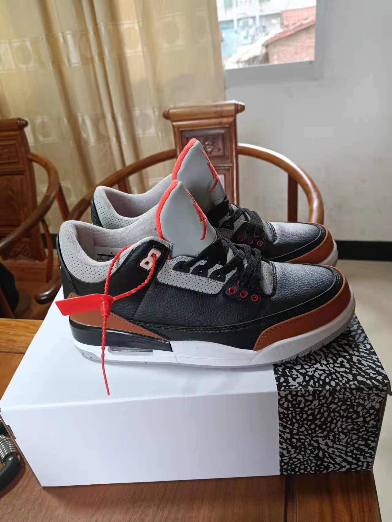 New 2022 Air Jordan 3 Retro Black Brown Grey Shoes - Click Image to Close